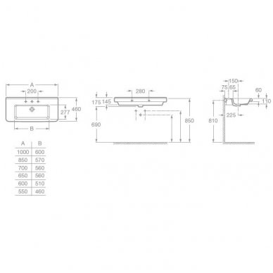 Roca praustuvas Dama-N 550x460 A327786000 2