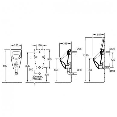 Villeroy&Boch pisuaras Subway 75130001/75130101 2