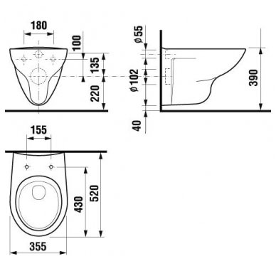 Alcadrain potinkinis WC komplektas KOMP-ALCA12 2
