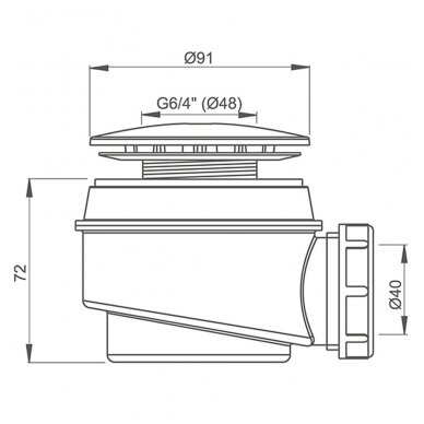 Roth sifonas dušo padėklui Ø50/60 3