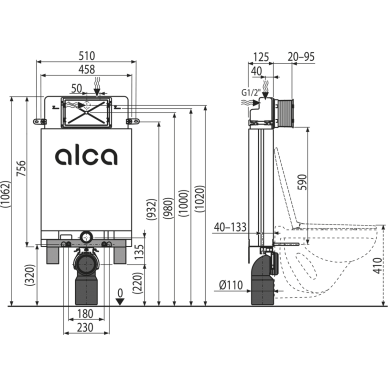 Alca potinkinis rėmas pakabinamam unitazui AM100/1000 2