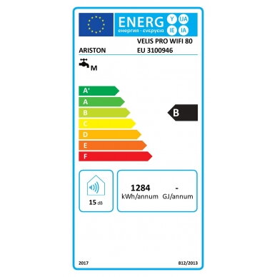 Ariston elektrinis vandens šildytuvas VELIS PRO WIFI 80 EU 5