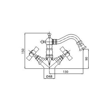 Bugnatese bidė maišytuvas Princeton 844 2