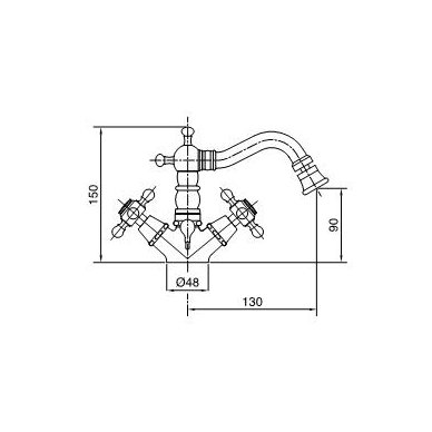 Bugnatese bidė maišytuvas Revival 444 2