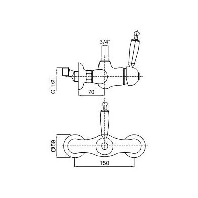 Bugnatese maišytuvas dušui Oxford 6336 2