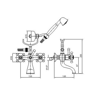 Bugnatese maišytuvas voniai su rankiniu dušu Lady 902 2