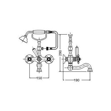 Bugnatese maišytuvas voniai su rankiniu dušu Arcadia 8300 2