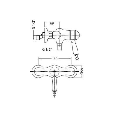 Bugnatese termostatinis maišytuvas dušui Oxford 6339 2