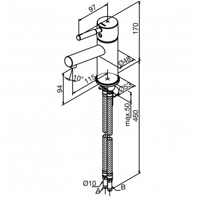 Damixa maišytuvas praustuvui Merkur 14767 2