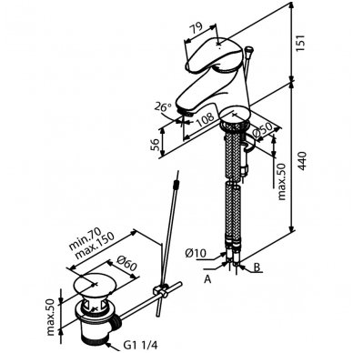 Damixa maišytuvas praustuvui Space 10821 2