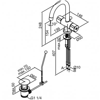 Damixa maišytuvas praustuvui Titan 62821 2