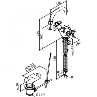 Damixa maišytuvas praustuvui Tradition 37020 2