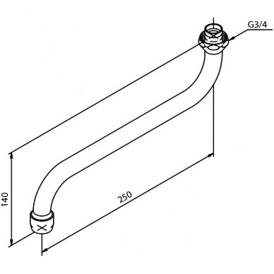 Damixa snapas maišytuvui 250 mm 30094 2