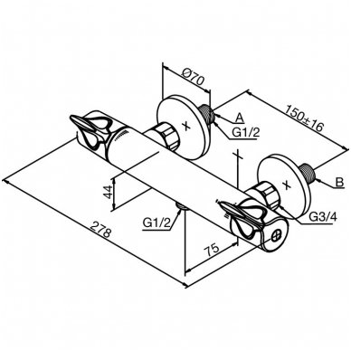 Damixa termostatinis maišytuvas dušui Clover Easy 57403 2