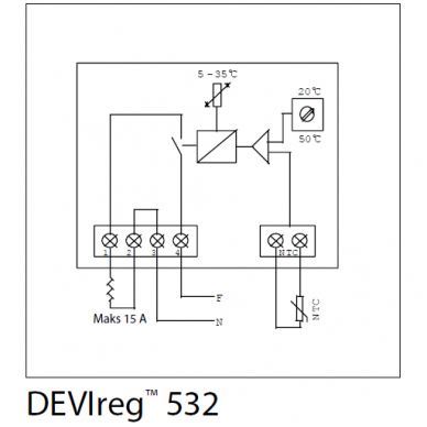 Devi termostatas grindų šildymo sistemai DEVIreg 532 2