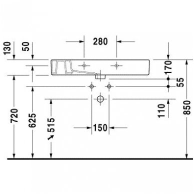 Duravit baldinis praustuvas 850x490 Vero 032985 3