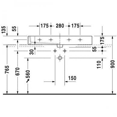 Duravit baldinis praustuvas 1000x470 Vero 045410 4