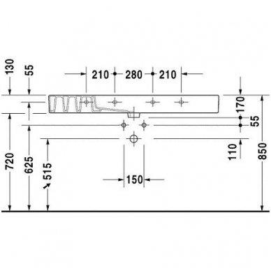 Duravit baldinis praustuvas 1250x490 Vero 032912 3