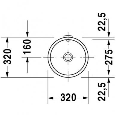 Duravit iš apačios montuojamas praustuvas Ø275 Architec 031927 2