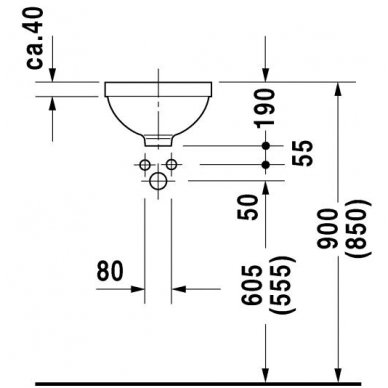 Duravit iš apačios montuojamas praustuvas Ø275 Architec 031927 3