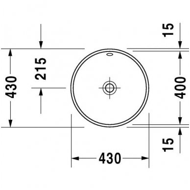Duravit iš apačios montuojamas praustuvas Ø400 Architec 046840 2
