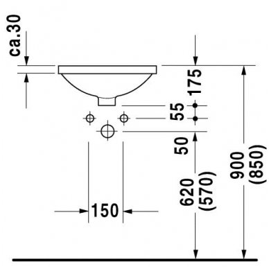 Duravit iš apačios montuojamas praustuvas Ø400 Architec 046840 3
