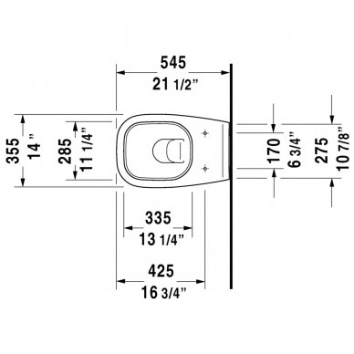 Duravit pakabinamas WC D-Code 253509 2