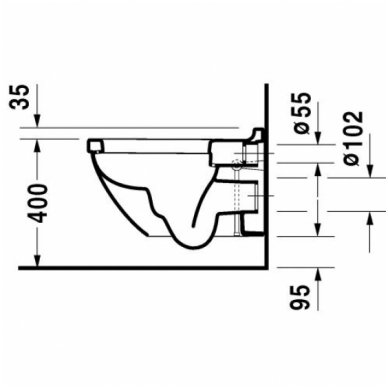 Duravit pakabinamas WC Starck 3 222509 3