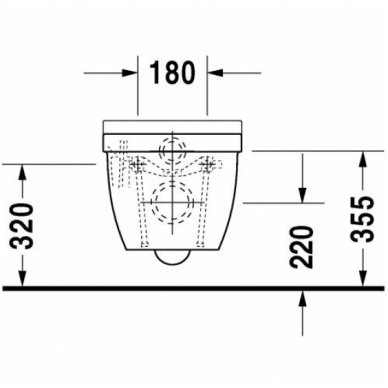 Duravit pakabinamas WC Starck 3 222509 4
