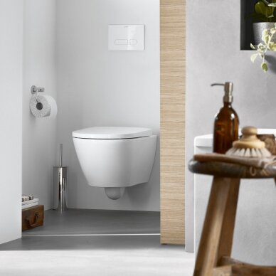 Duravit pakabinamas WC su dangčiu D-NEO Rimless + potinkinis rėmas ir mygtukas Durasystem 7