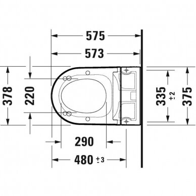 650001204320Duravit pakabinamas WC su dangčiu SensoWash Starck F Plus 4