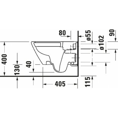 Duravit pakabinamas WC D-Code Rimless 5
