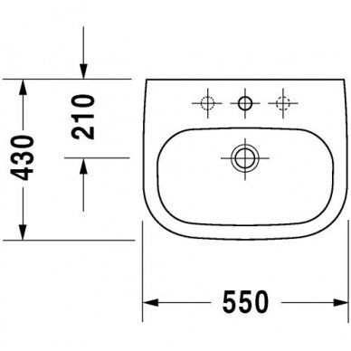 Duravit praustuvas 550x430 D-Code 231055 2