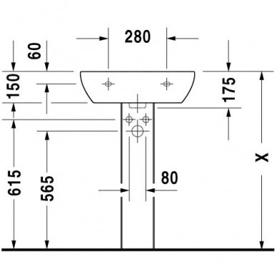 Duravit praustuvas 550x430 D-Code 231055 3