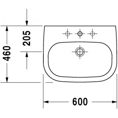 Duravit praustuvas 600x460 D-Code 231060 2