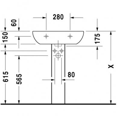 Duravit praustuvas 600x460 D-Code 231060 3