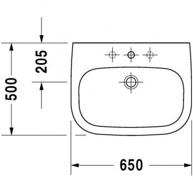 Duravit praustuvas 650x500 D-Code 231065 2