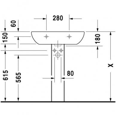 Duravit praustuvas 650x500 D-Code 231065 3