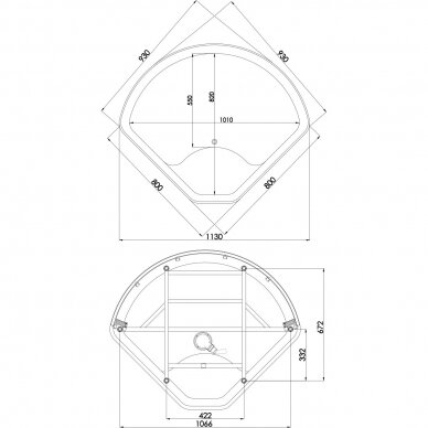 Duschy pusapvalė masažinė dušo kabina / Boksas 920x920 6004 3