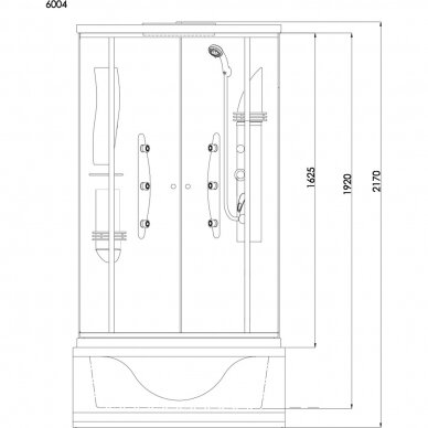 Duschy pusapvalė masažinė dušo kabina / Boksas 920x920 6004 2