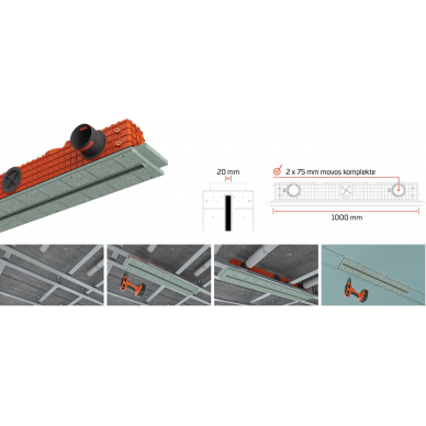 Ergovent plyšinis difuzorius LINEO PRO-1000/75 SINGLE-PROFILE 3