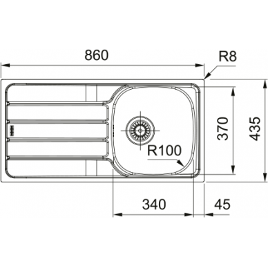 Franke nerūd. plieno plautuvė Spark SKN 611-86/44 2