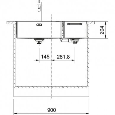 Franke plautuvė Box Center BWX 220-54-27 A 4