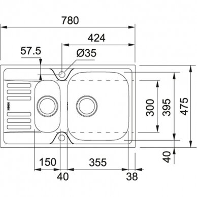 Franke plautuvė Euroform EFN 651-78 2