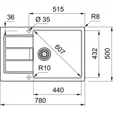 Franke tektonitinė plautuvė Sirius S2D 611-78 XL 3