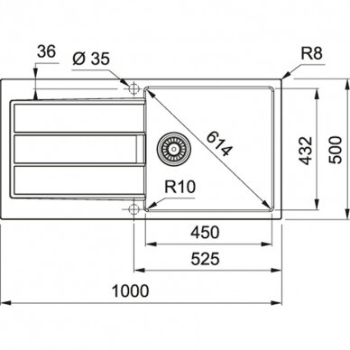 Franke tektonitinė plautuvė Sirius S2D 611-100 3