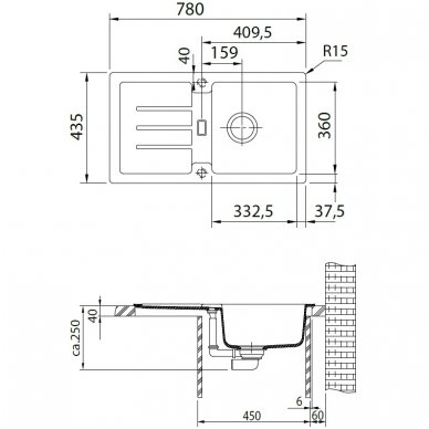 Franke plautuvė Strata STG 614-78 2
