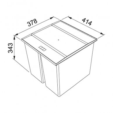Franke šiukšlių rūšiavimo sistema EASY SORT 45 14,5l+2x7,5l 2