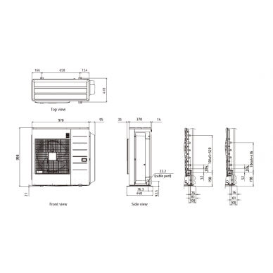 Fujitsu kondicionieriaus lauko blokas AOYG45LBLA6 (R410A) 2