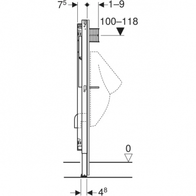 Geberit Duofix rėmas pisuarui, 112–130 cm 3
